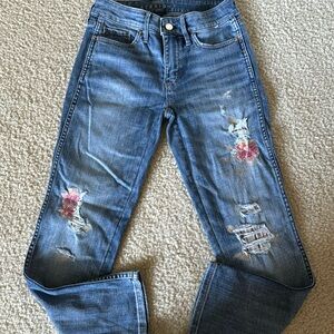 WHBM Crop adorned jeans